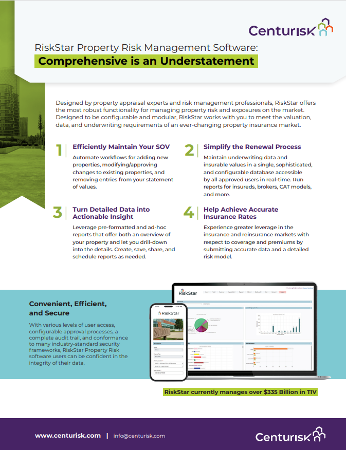 Centurisk Property Risk Management Software brochure